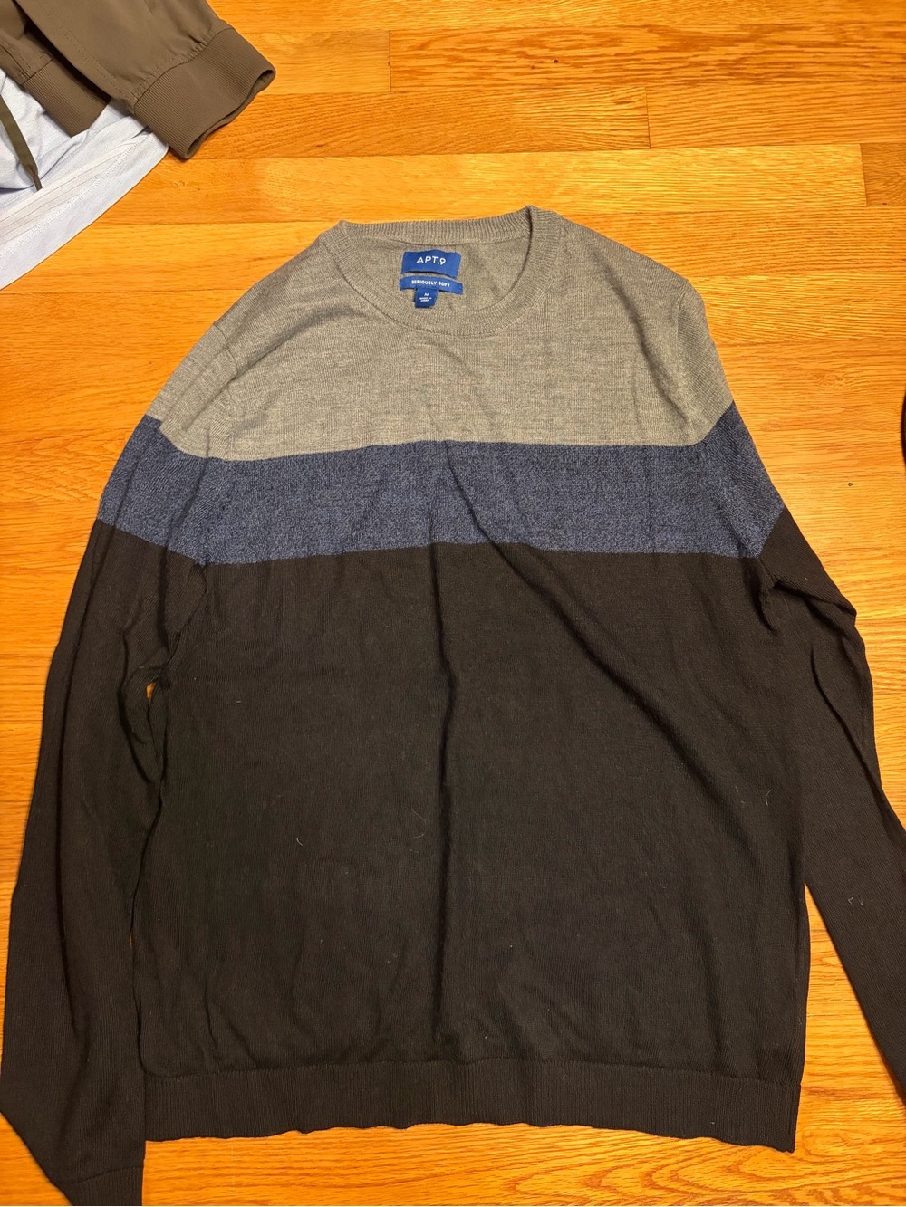 Apt. 9 Men's Colorblock Crewneck Sweater - Gray, Blue, Black